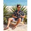 imageCOOFANDY Mens Hawaiian Shirt Short Sleeve Casual Button Down Tropical Summer Beach Aloha ShirtsNavypink Flowers