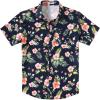 imageCOOFANDY Mens Hawaiian Shirt Short Sleeve Casual Button Down Tropical Summer Beach Aloha ShirtsNavypink Flowers