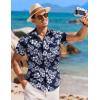 imageCOOFANDY Mens Hawaiian Shirt Short Sleeve Casual Button Down Tropical Summer Beach Aloha ShirtsNavywhite Flowers