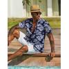 imageCOOFANDY Mens Hawaiian Shirt Short Sleeve Casual Button Down Tropical Summer Beach Aloha ShirtsNavywhite Flowers