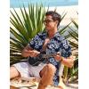 imageCOOFANDY Mens Hawaiian Shirt Short Sleeve Casual Button Down Tropical Summer Beach Aloha ShirtsNavywhite Flowers