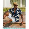 imageCOOFANDY Mens Hawaiian Shirt Short Sleeve Casual Button Down Tropical Summer Beach Aloha ShirtsNavyyellow Flowers