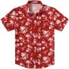 imageCOOFANDY Mens Hawaiian Shirt Short Sleeve Casual Button Down Tropical Summer Beach Aloha ShirtsRedwhite Flowers