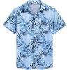 imageCOOFANDY Mens Hawaiian Shirt Short Sleeve Casual Button Down Tropical Summer Beach Aloha ShirtsWhiteblue Leaves