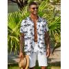imageCOOFANDY Mens Hawaiian Shirt Short Sleeve Casual Button Down Tropical Summer Beach Aloha ShirtsWhitecoconut Tree
