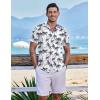 imageCOOFANDY Mens Hawaiian Shirt Short Sleeve Casual Button Down Tropical Summer Beach Aloha ShirtsWhitecoconut Tree