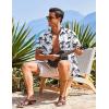 imageCOOFANDY Mens Hawaiian Shirt Short Sleeve Casual Button Down Tropical Summer Beach Aloha ShirtsWhitecoconut Tree