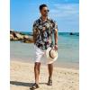 imageCOOFANDY Mens Hawaiian Shirt Short Sleeve Floral Button Down Shirts Tropical Vacation Beach Shirts with PocketBlack  Palm Leaf