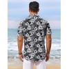 imageCOOFANDY Mens Hawaiian Shirt Short Sleeve Floral Button Down Shirts Tropical Vacation Beach Shirts with PocketBlack  White Flower