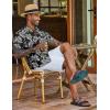 imageCOOFANDY Mens Hawaiian Shirt Short Sleeve Floral Button Down Shirts Tropical Vacation Beach Shirts with PocketBlack  White Leaf