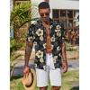 imageCOOFANDY Mens Hawaiian Shirt Short Sleeve Floral Button Down Shirts Tropical Vacation Beach Shirts with PocketBlack  Yellow Flower