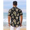 imageCOOFANDY Mens Hawaiian Shirt Short Sleeve Floral Button Down Shirts Tropical Vacation Beach Shirts with PocketBlack  Yellow Flower