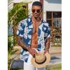 imageCOOFANDY Mens Hawaiian Shirt Short Sleeve Floral Button Down Shirts Tropical Vacation Beach Shirts with PocketBlue  White Flower