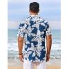 imageCOOFANDY Mens Hawaiian Shirt Short Sleeve Floral Button Down Shirts Tropical Vacation Beach Shirts with PocketBlue  White Flower