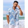 imageCOOFANDY Mens Hawaiian Shirt Short Sleeve Floral Button Down Shirts Tropical Vacation Beach Shirts with PocketBlue  White Leaf