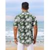 imageCOOFANDY Mens Hawaiian Shirt Short Sleeve Floral Button Down Shirts Tropical Vacation Beach Shirts with PocketGreen  White Flower