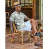 imageCOOFANDY Mens Hawaiian Shirt Short Sleeve Floral Button Down Shirts Tropical Vacation Beach Shirts with PocketLight Green  White Leaf
