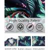 imageCOOFANDY Mens Hawaiian Shirt Short Sleeve Floral Button Down Shirts Tropical Vacation Beach Shirts with PocketNavy  Flamingo