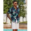 imageCOOFANDY Mens Hawaiian Shirt Short Sleeve Floral Button Down Shirts Tropical Vacation Beach Shirts with PocketNavy  Flamingo