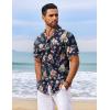imageCOOFANDY Mens Hawaiian Shirt Short Sleeve Floral Button Down Shirts Tropical Vacation Beach Shirts with PocketNavy  Pink Floral