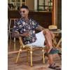 imageCOOFANDY Mens Hawaiian Shirt Short Sleeve Floral Button Down Shirts Tropical Vacation Beach Shirts with PocketNavy  Pink Floral