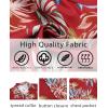 imageCOOFANDY Mens Hawaiian Shirt Short Sleeve Floral Button Down Shirts Tropical Vacation Beach Shirts with PocketRed  Tropical Leaf