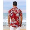 imageCOOFANDY Mens Hawaiian Shirt Short Sleeve Floral Button Down Shirts Tropical Vacation Beach Shirts with PocketRed  Tropical Leaf