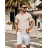 imageCOOFANDY Mens Knit Button Down Shirt Short Sleeve Summer Casual Shirts Vintage Beach Vacation ShirtsApricot