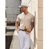 imageCOOFANDY Mens Knit Button Down Shirt Short Sleeve Summer Casual Shirts Vintage Beach Vacation ShirtsApricot