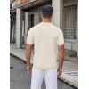 imageCOOFANDY Mens Knit Button Down Shirt Short Sleeve Summer Casual Shirts Vintage Beach Vacation ShirtsBeige