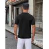 imageCOOFANDY Mens Knit Button Down Shirt Short Sleeve Summer Casual Shirts Vintage Beach Vacation ShirtsBlack