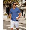 imageCOOFANDY Mens Knit Button Down Shirt Short Sleeve Summer Casual Shirts Vintage Beach Vacation ShirtsBlue