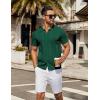 imageCOOFANDY Mens Knit Button Down Shirt Short Sleeve Summer Casual Shirts Vintage Beach Vacation ShirtsGreen