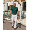 imageCOOFANDY Mens Knit Button Down Shirt Short Sleeve Summer Casual Shirts Vintage Beach Vacation ShirtsGreen