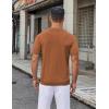 imageCOOFANDY Mens Knit Button Down Shirt Short Sleeve Summer Casual Shirts Vintage Beach Vacation ShirtsLight Brown