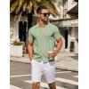 imageCOOFANDY Mens Knit Button Down Shirt Short Sleeve Summer Casual Shirts Vintage Beach Vacation ShirtsLight Green