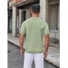 imageCOOFANDY Mens Knit Button Down Shirt Short Sleeve Summer Casual Shirts Vintage Beach Vacation ShirtsLight Green