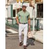 imageCOOFANDY Mens Knit Button Down Shirt Short Sleeve Summer Casual Shirts Vintage Beach Vacation ShirtsLight Green