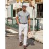 imageCOOFANDY Mens Knit Button Down Shirt Short Sleeve Summer Casual Shirts Vintage Beach Vacation ShirtsLight Grey