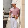 imageCOOFANDY Mens Knit Button Down Shirt Short Sleeve Summer Casual Shirts Vintage Beach Vacation ShirtsPink