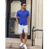 imageCOOFANDY Mens Knit Button Down Shirt Short Sleeve Summer Casual Shirts Vintage Beach Vacation ShirtsRoyal Blue