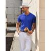imageCOOFANDY Mens Knit Button Down Shirt Short Sleeve Summer Casual Shirts Vintage Beach Vacation ShirtsRoyal Blue