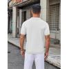imageCOOFANDY Mens Knit Button Down Shirt Short Sleeve Summer Casual Shirts Vintage Beach Vacation ShirtsWhite