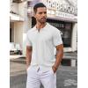 imageCOOFANDY Mens Knit Button Down Shirt Short Sleeve Summer Casual Shirts Vintage Beach Vacation ShirtsWhite