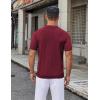 imageCOOFANDY Mens Knit Button Down Shirt Short Sleeve Summer Casual Shirts Vintage Beach Vacation ShirtsWine Red