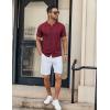 imageCOOFANDY Mens Knit Button Down Shirt Short Sleeve Summer Casual Shirts Vintage Beach Vacation ShirtsWine Red