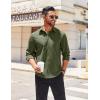 imageCOOFANDY Mens Long Sleeve Casual Button Down Shirts Untucked Shirts for Men Regular Fit Dress ShirtArmy Green