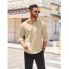 imageCOOFANDY Mens Long Sleeve Casual Button Down Shirts Untucked Shirts for Men Regular Fit Dress ShirtBeige