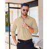 imageCOOFANDY Mens Long Sleeve Casual Button Down Shirts Untucked Shirts for Men Regular Fit Dress ShirtBeige