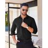imageCOOFANDY Mens Long Sleeve Casual Button Down Shirts Untucked Shirts for Men Regular Fit Dress ShirtBlack